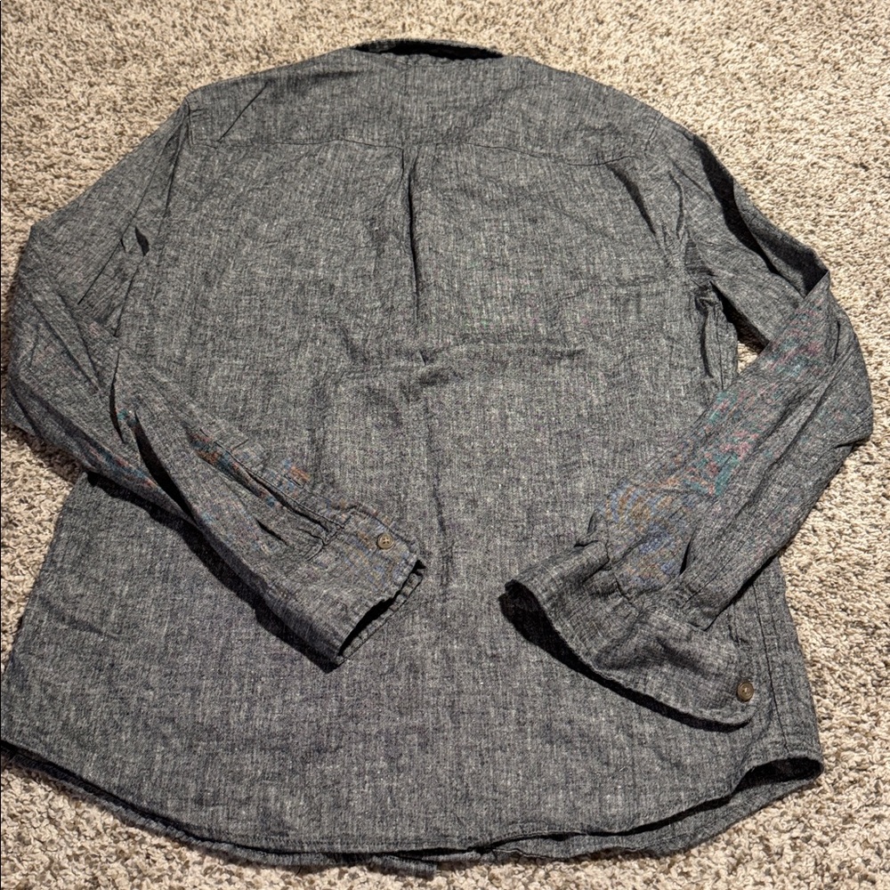Marine Layer Hemp Blend Lightweight Button-Up Shirt Grey - M - Picture 6 of 6